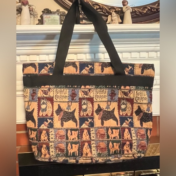 VTG Faithful Companion Dog Canvas Tote Over Shoulder Bag - Picture 8 of 8